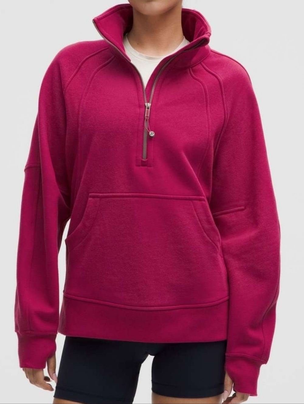 Lululemon Women's Half-Zip Pullover Sweater -bum Covering Raspberry